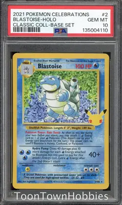 PSA 10 Pokemon - Blastoise 2/102 - Celebrations Classic Collection 25th - Image 1