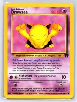 2000 Pokemon TCG - Team Rocket Drowzee 54/82 Unlimited - LP - Image 1