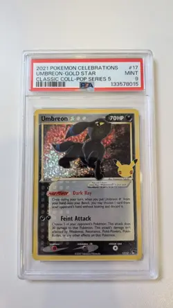 Umbreon 17/17 Classic Collection PSA 9 Pokemon TCG Celebrations - Image 1