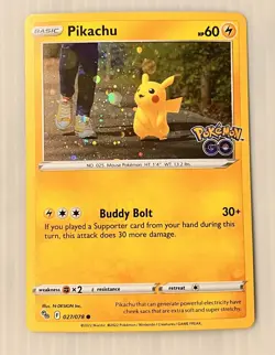 Pokemon Pikachu - (Cosmos Holo) 027/078 Pokemon GO Promo - Image 1