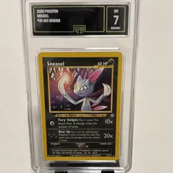 Pokemon Sneasel Neo Genesis Rare Unlimited 25/111 GMA 7 Regular Finish - Image 1