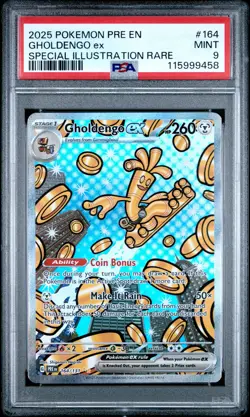 2025 POKEMON PRE EN-PRISMATIC EVOLUTIONS #164 GHOLDENGO EX PSA 9 - Image 1