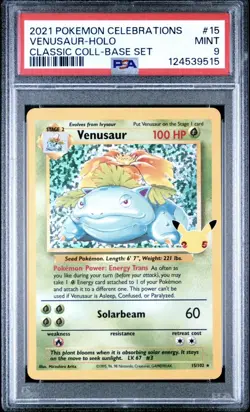 2021 POKEMON CELEBRATIONS CLASSIC COLLECTION #15 VENUSAUR-HOLO PSA 9 - Image 1