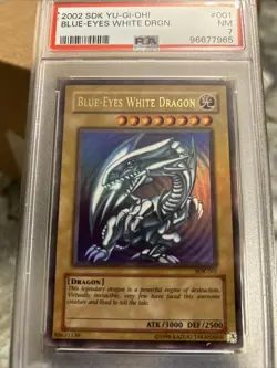 2002 Yu-Gi-Oh! SDK-001 Blue-Eyes White Dragon-PSA 7 NEAR MINT - Image 1