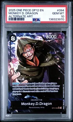 2025 ONE PIECE OP12-LEGACY OF THE MASTER ALTERNATE ART MONKEY D. DRAGON PSA 10 - Image 1