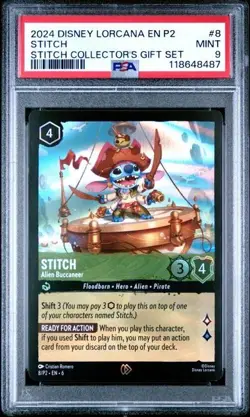DISNEY LORCANA EN P2-PROMO #8 STITCH STITCH COLLECTOR'S GIFT SET PSA 9 - Image 1