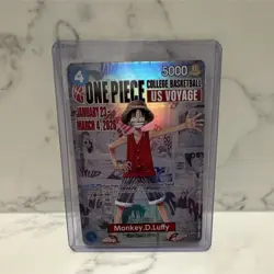 Bandai One Piece CCG Monkey D. Luffy US Voyage Promo Holo Card Plus Poster - Image 1