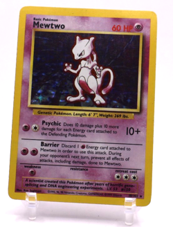 Pokemon TCG Mewtwo Holo Rare Base Set Unlimited Card 10/102 Nintendo (1999) MP - Image 1
