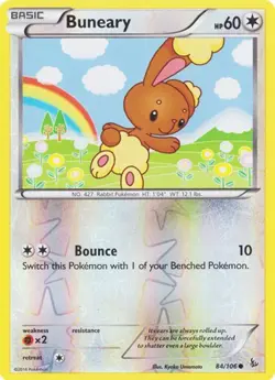 Buneary 84/106 Reverse Holo Flashfire Pokemon Card NM - Image 1