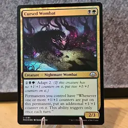 MTG Cursed Wombat Modern Horizons 3 Foil Uncommon #181 NM Fresh Pull No Play - Image 1
