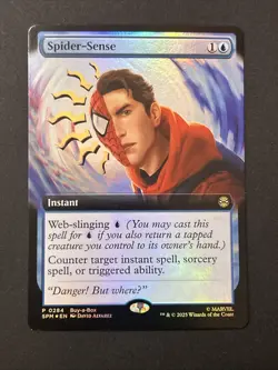 MTG: Spider-Man Spider-Sense 0284 Extended Art Foil Buy-a-Box Promo Marvel! - Image 1