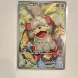 Pokemon Hisuian Growlithe 181/167 Twilight Masquerade Illustration Rare Holo - Image 1