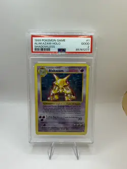 1999 Pokemon Base Set Shadowless Alakazam Holo 1/102 PSA 2 - Image 1