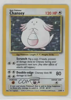 Chansey Holo Pokemon Base Set #3 1999 - Image 1