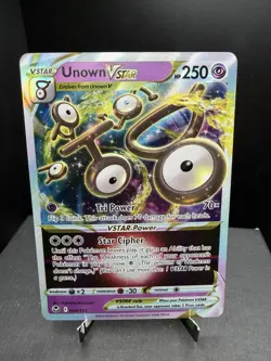 Pokemon TCG SWSH Silver Tempest Unown VSTAR 066/195 Ultra Rare Holo NM - Image 1