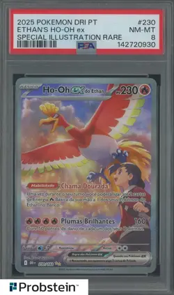 2025 Pokemon DRI Portuguese Special Illustration Rare Ethan's Ho-Oh ex PSA 8 - Image 1