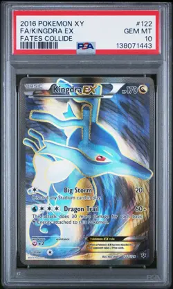 2016 POKEMON XY FATES COLLIDE #122 FULL ART/KINGDRA EX PSA 10 - Image 1