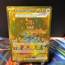 Terapagos EX 2025 Pokemon Prismatic Evolutions 180/137 Hyper Rare Gold - Image 1