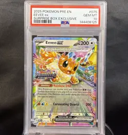 Pokemon Prismatic Evolutions Eevee EX 075/131 Surprise Box Promo PSA 10 Stamped - Image 1