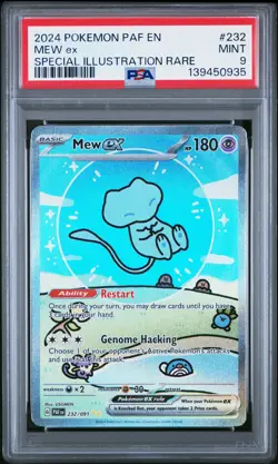 2024 POKEMON PAF EN-PALDEAN FATES SPECIAL ILLUSTRATION RARE #232 MEW EX PSA 9 - Image 1