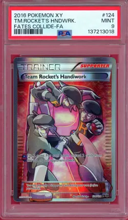 Team Rocket's Handiwork XY Fates Collide Full Art #124 Pokemon PSA 9 Mint - Image 1