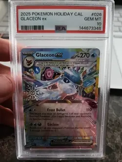2025 POKEMON HOLIDAY CALENDAR #026 GLACEON EX PSA 10 - Image 1
