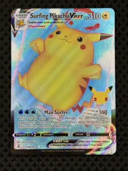 Surfing Pikachu VMAX Ultra Rare Holo 9/25 Pokemon Celebrations NM - Image 2