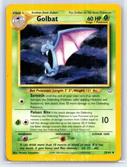 2000 Pokemon TCG - Neo Revelation - Golbat Regular - 29/64 - MP - Image 1