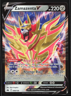 Zamazenta V 098/159 - SWSH Crown Zenith - Ultra Rare Half Art - Pokemon TCG NM - Image 1