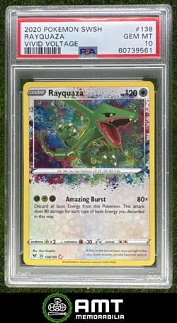 Rayquaza PSA 10 2020 Pokemon Sword & Shield Vivid Voltage #138/185 9561 A - Image 1