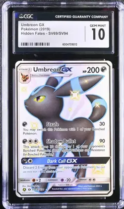 2019 Pokemon Hidden Fates Umbreon GX #SV69 CGC 10 - Image 1