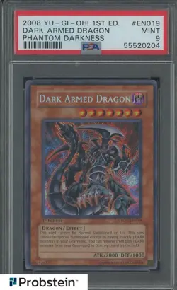 2008 Yu-Gi-Oh! 1st Edition Phantom Darkness #EN019 Dark Armed Dragon PSA 9 - Image 1