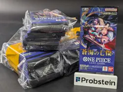 Lot or (72) One Piece OP-14 The Azure Sea's Seven Japanese Booster Packs Sealed - Image 1