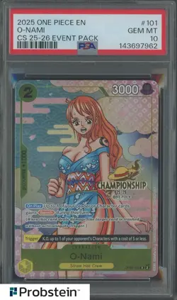 2025 One Piece EN Championship 25-26 Event Pack #101 O-Nami PSA 10 - Image 1