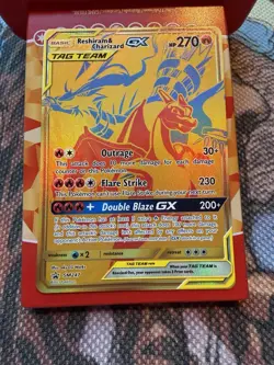 Pokemon Reshiram & Charizard GX TAG TEAM Holo 220/173 Japanese Card - Image 1