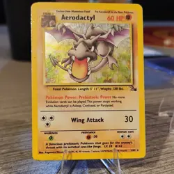 Pokemon Aerodactyl Fossil 1/62 Holo Rare 60 HP Wotc Unlimited 1999 English Card - Image 1