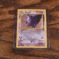 Vintage 1999 Pokemon TCG Gengar Fossil Holo Card 5/62 Pokemon Collectible - Image 1
