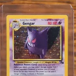Vintage 1999 Pokemon TCG Gengar Fossil Holo Card 5/62 Pokemon Collectible - Image 3