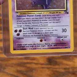 Vintage 1999 Pokemon TCG Gengar Fossil Holo Card 5/62 Pokemon Collectible - Image 4