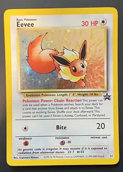 Eevee - 11 Black Star Promo Pokemon Card Swirl Rare LP Vintage Old Eeveelution - Image 2