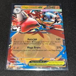 Mega Lucario ex - Prize Pack Series Cards - 077/132 Stamped Foil Promo - Image 1