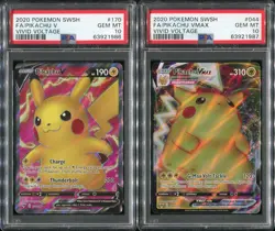 SEQUENTIAL Pikachu V VMAX PSA 10 English Pokemon Card 2020 Vivid Voltage 44 170 - Image 1