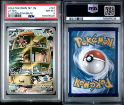 PSA 8 MINT Litten 167/162 Temporal Forces IR HOLO Rare Pokemon Card - Image 1