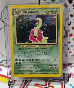 Pokemon TCG Meganium Neo Genesis Holo Unlimited Rare Card 11/111 - Image 1