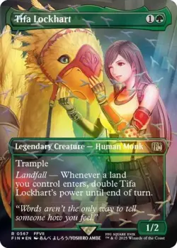 MTG English Tifa Lockhart (Borderless) (Chocobo Track Foil) NM Foil - Image 1