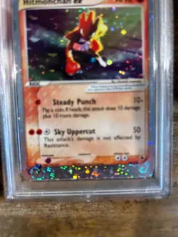 POKEMON 2003 EX Ruby & Sapphire HITMONCHAN EX Holo Double Swirl #98 PSA 7 RARE - Image 2