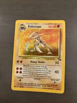 Pokemon TCG Kabutops Holo Rare Card 9/62 Fossil Unlimited Holo - Image 1