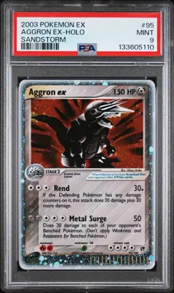 2003 Pokemon Sandstorm Aggron ex Holo 95/100 PSA 9 MINT - Image 1