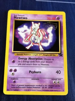 Mewtwo 3 Pokemon Black Star Promo WB Presents the First Movie Stamped - Image 1