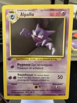 Haunter Pokemon German Base Set 1st Edition (ALPOLLO) #29 NM - Image 1